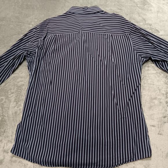 Calvin Klein‎ Blue/Blue Men's Button-Down Long Sleeve Shirt Sz 17 34/35 Slim Fit - Picture 4 of 10